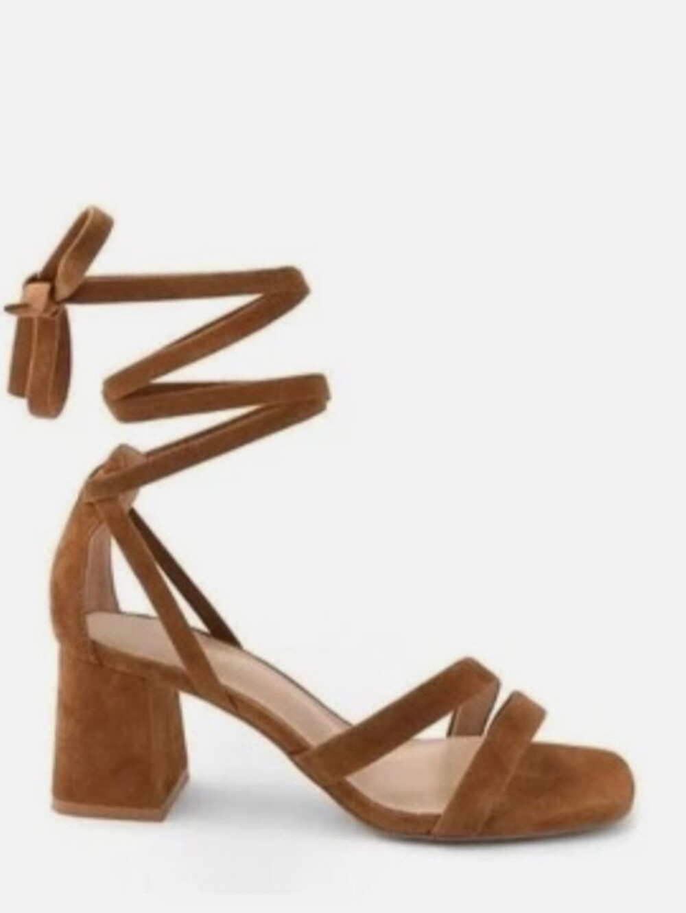 BCBG Debby Suede Strappy Block Heel Sandals Size 8 NWOT